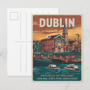 Carte Postale Vintage Dublin ville, Irlande république cadeaux d