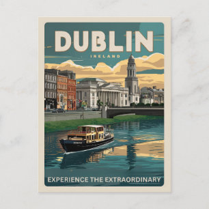 Carte Postale Vintage Dublin ville, Irlande république cadeaux d