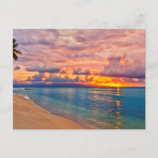 Carte postale vintage d'un beau coucher de soleil