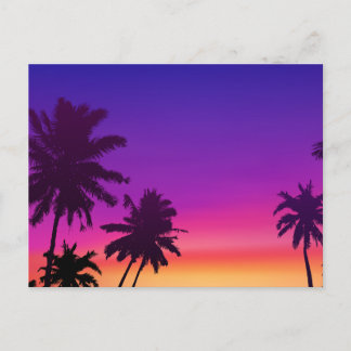 Carte postale vintage d'un beau coucher de soleil