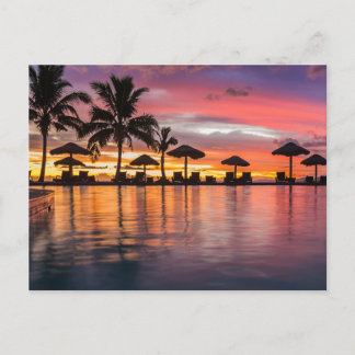 Carte postale vintage d'un beau coucher de soleil