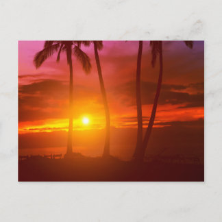 Carte postale vintage d'un beau coucher de soleil