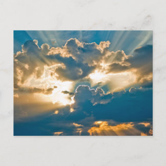 Carte postale vintage d'un coucher de soleil sur u