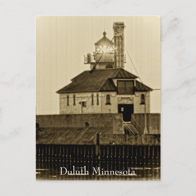 Carte postale vintage d'un phare du Minnesota (Devant)
