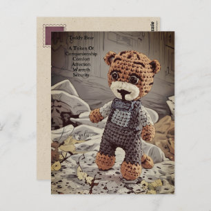Carte Postale Vintage Dungarees Teddy Bear Symbolisme Citation m