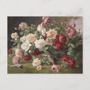 Carte Postale Vintage E. Hariel Rose Still Life          