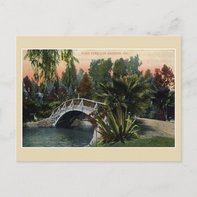 Carte Postale Vintage Echo Park Los Angeles (Devant)