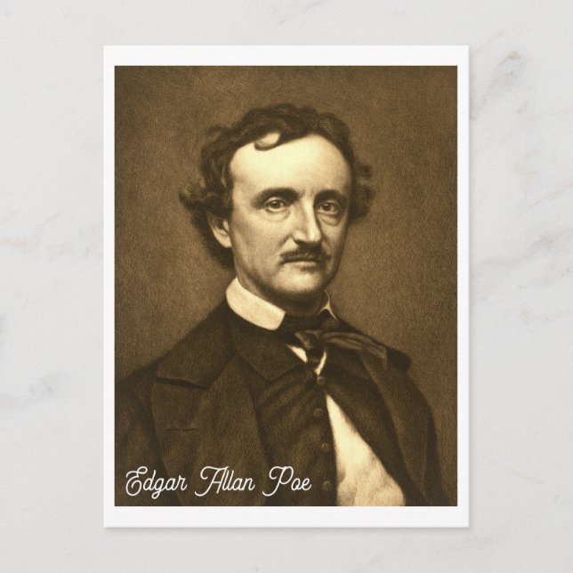 Carte Postale Vintage Edgar Allan Poe Portrait (Devant)