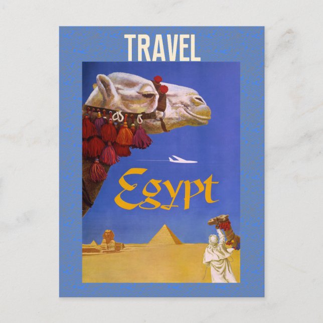 Carte Postale Vintage Egypte Camel Pyramide Désert Voyage (Devant)