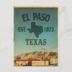Carte postale vintage El Paso Texas Travel