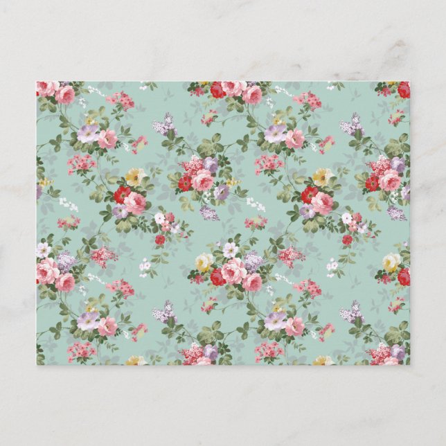 Carte Postale Vintage Elegant rose Roses Motif (Devant)
