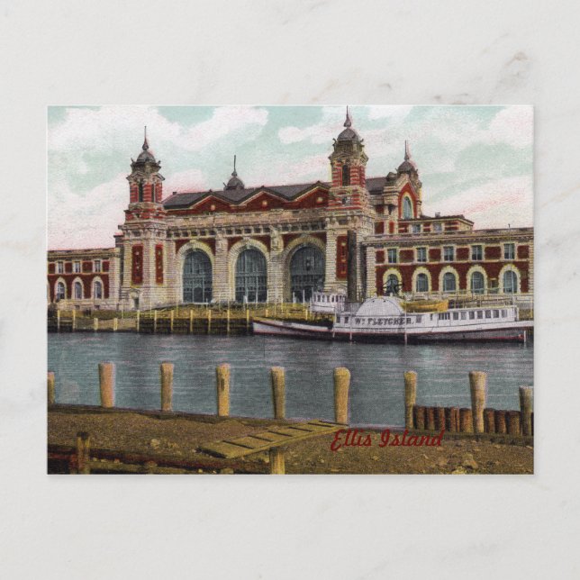 Carte postale Vintage Ellis Island (Devant)
