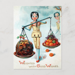 Carte postale vintage en bois victorien