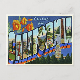 Carte postale vintage en Californie