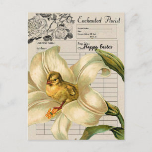 Carte postale vintage Ephemera Collage Pâques