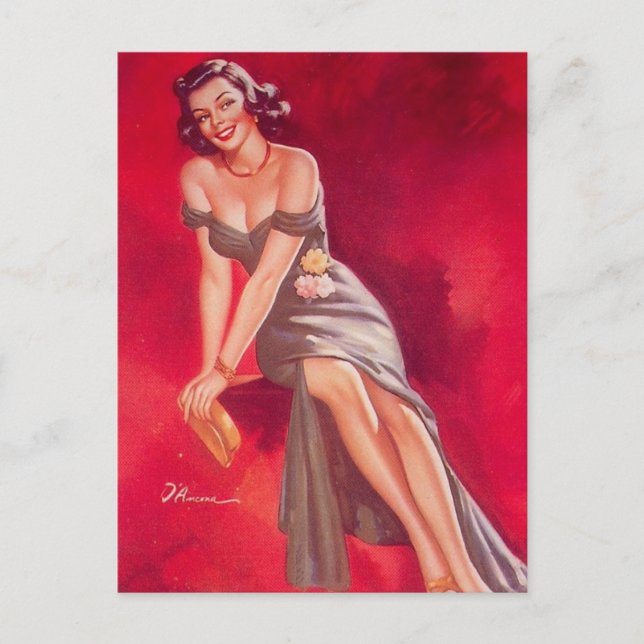 Carte Postale Vintage épinglette art (Devant)