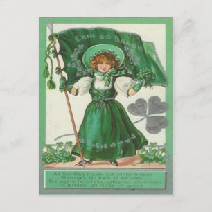 Carte Postale Vintage Erin Go Bragh St Patrick's Day Card