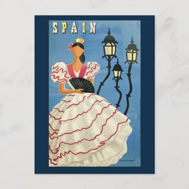 Carte postale vintage Espagnol Danseuse (Devant)