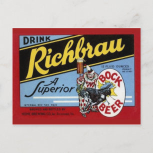 Carte postale vintage Étiquette de boissons