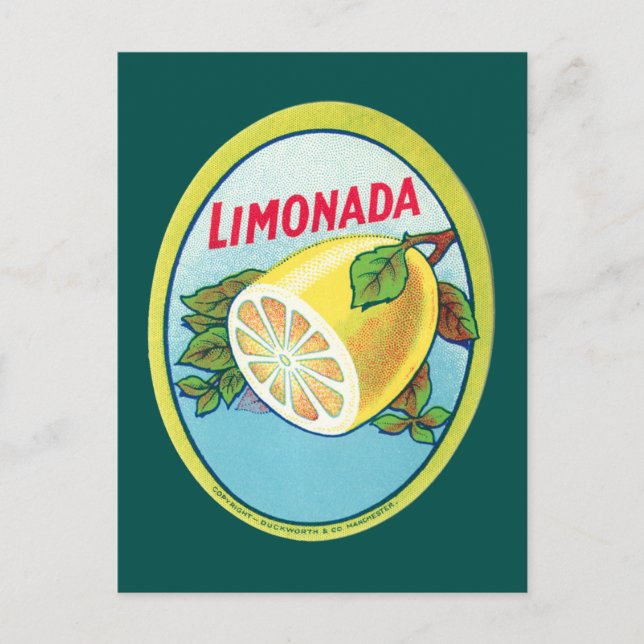 Carte Postale Vintage Étiquette Limonada (Devant)