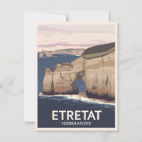 Vintage Étretat Normandie Cliffs Arch Travel