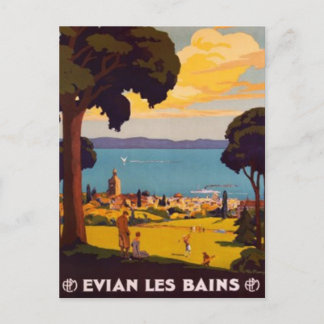 Carte Postale Vintage Évian-les-Bains, Rhône-Alpes, France -