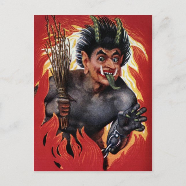 Carte Postale Vintage Evil Krampus (Devant)
