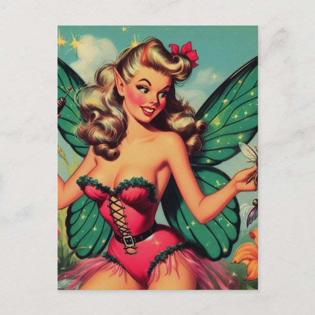 Carte Postale Vintage Fairy Girl (Devant)