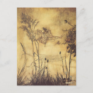 Carte Postale Vintage Fairy Tale, Fairy's Tightrope par Rackham