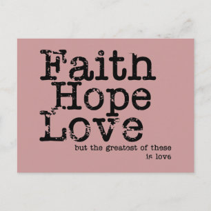 Carte postale vintage Faith Hope Love