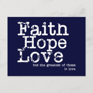 Carte postale vintage Faith Hope Love
