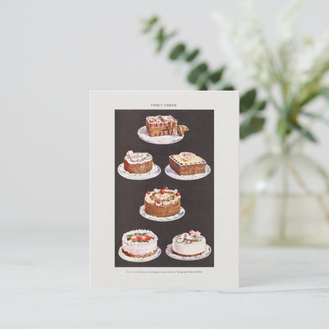 Carte Postale Vintage Fancy Cakes Baker Joyeux Anniversaire (Debout devant)