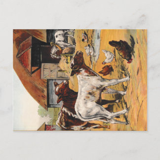 Carte Postale Vintage Farm Yard