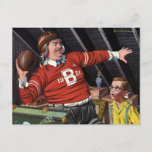Carte Postale Vintage Father's Day, Sports Football Dad and Son