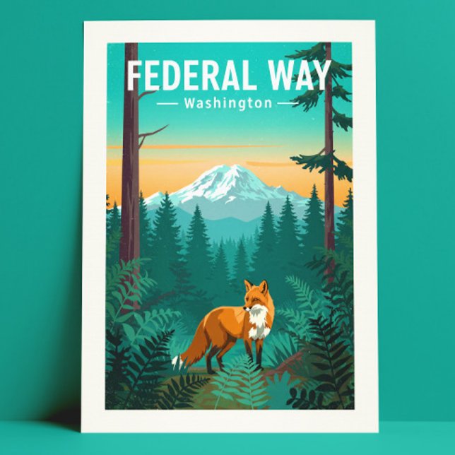 Carte Postale Vintage Federal Way Washington (Créateur téléchargé)