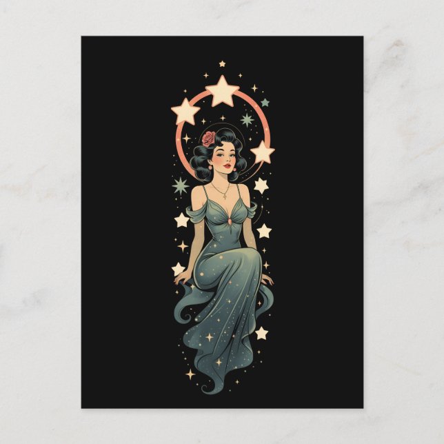 Carte Postale Vintage femme (Devant)