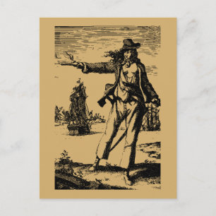 Carte Postale Vintage femme pirate Anne Bonny
