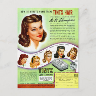 Carte Postale Vintage Femmes Couleur des cheveux Tintz Couleur d