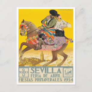 Carte postale vintage Feria de Sevilla 1934