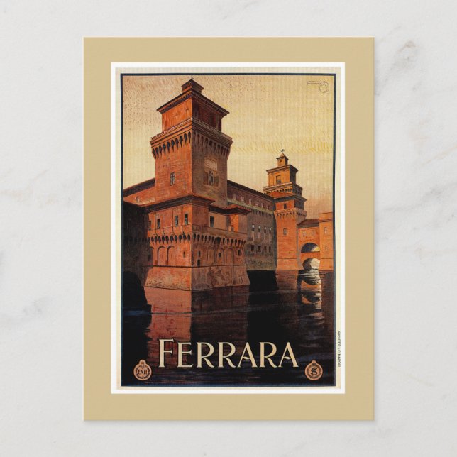Carte Postale Vintage Ferrara affiche de voyage italienne (Devant)