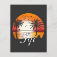 Vintage Fiji Palm Trees Summer Beach