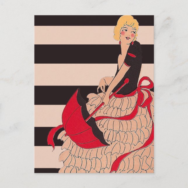 Carte Postale Vintage fille (Devant)