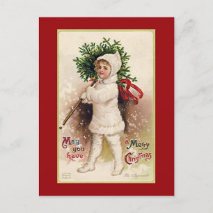 CARTE POSTALE vintage "FILLE ET ARBRE"