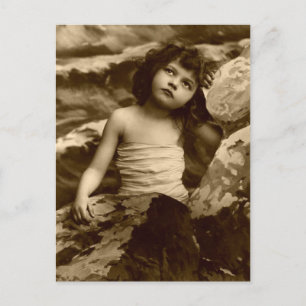 Carte postale vintage Fille Sirène