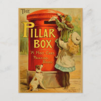 Carte postale vintage Filles Red Pillar Box Mail