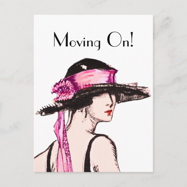 Carte postale vintage Flapper Girl Moving Home des (Devant)