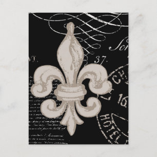 Carte Postale Vintage Fleur de Lis...carte postale