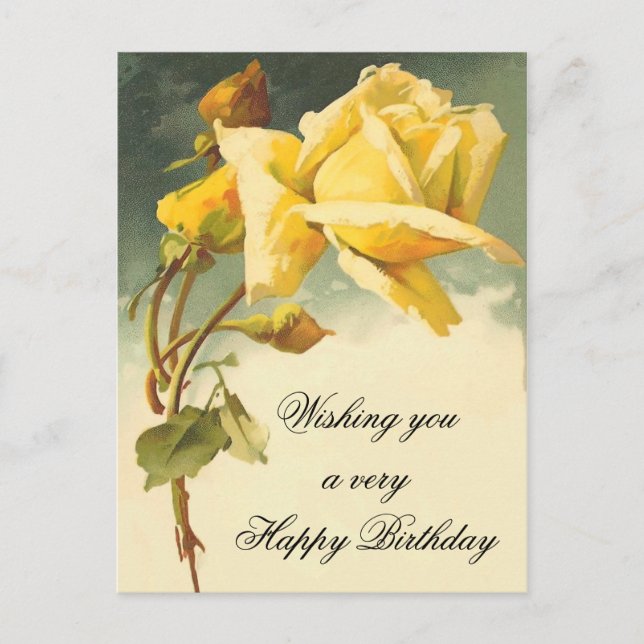 Carte postale vintage Floral Anniversaire (Devant)