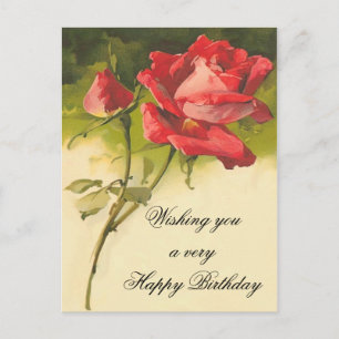 Carte postale vintage Floral Anniversaire
