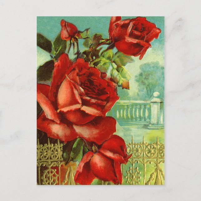 Carte postale vintage Floral Anniversaire (Devant)